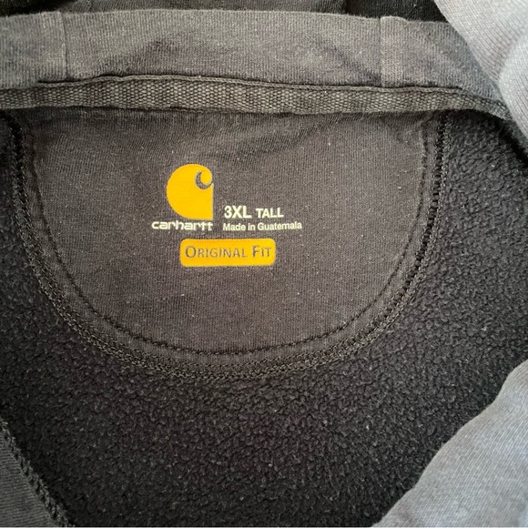 Carhartt Rain Defender Navy Blue Hoodie Workwear Heavy Mens Size 3XLT Tall XXXL - Picture 9 of 12